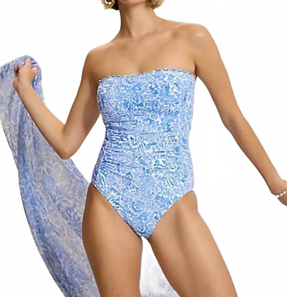 NEW TOMMY BAHAMA sanibelle paisley daze bandeau one-piece swimsuit in paradiso b